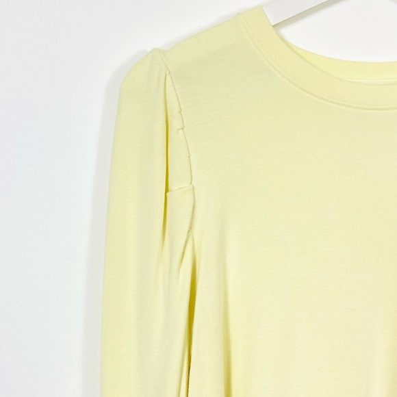 Dynamite Light Yellow Puff Shoulder Sweatshirt - Picture 4 of 4